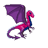a dragon in bi flag colors