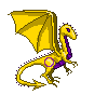 a dragon in intersex flag colors